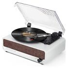 Vinyl Record Player with Speaker Vintage Turntable Portable Vinyl Player White