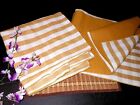 New ListingTHRESHOLD PLAID STRIPE COTTON TABLE RUNNER or TABLE THROW Mustard Sour Cream NEW
