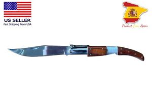 Arabian folding pocket knife wood and steel handle artisan made in Spain 3.9