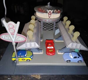 Disney Pixar Flo's V8 Cafe Play set W/3 Cars - Read Description-Many Disney Cars