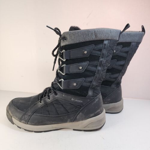 Columbia Womens Boots Size 10 Meadows Omni-Heat 3D Black Waterproof YL0364