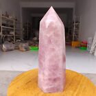 5.43LB natural pink rose quartz obelisk crystal tower point reiki home decor
