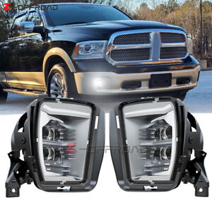 LED Fog Lights For Dodge Ram 1500 Accessories 2013 2014 2015 2016-2018 with DRL