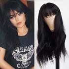 Cosplay Wig with bangs Black Long Wavy Heat Resistant Synthetic Hair Fashion