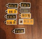 9 Vintage Miniature License Plate Keychain Tags 1940s-1950s Disabled Veterans