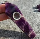 1pc Natural Dream amethyst Quartz Carved Somking Pipe Crystal Reiki Healing Gift