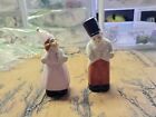 Salt and Pepper Shakers Vintage Japanese Ceramic man and woman Couple Antique