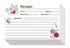 4 x 6” Elegant Floral Kitchen Recipe Cards - 80lb Cover Cardstock - 50 per Pack