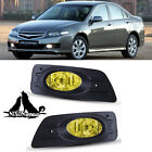 For 2006-2007 Honda Accord 4 Door Sedan Fog Lights Yellow Lens Front Bumper Lamp (For: 2007 Honda Accord)