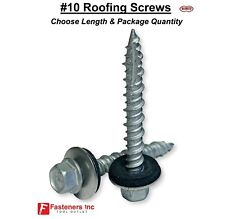 #10 Hex Rubber Washer Head PoleGripper Roofing Screws Galvanized / Coated