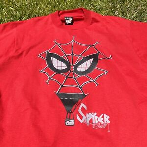 VTG 90s Spyder T-shirt USA Spider Logo Art XL Screen Stars Red Man Tee