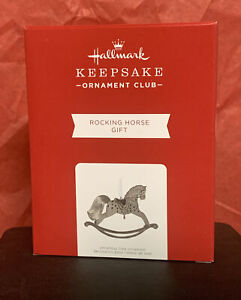 Hallmark 2021 Keepsake CLUB MEMBER GIFT Ornament Silver Rocking Horse Trim Tree