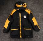 Pittsburgh Steelers Jacket Mens Large Black Full Zip Hooded Game Day Turbo Zone