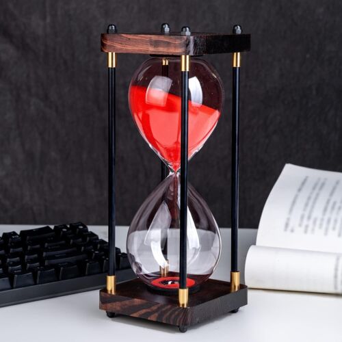Large Sand Timer, Hourglass Timer 60 Minutes,Vintage Wooden Hour Glass Timer,Mod