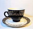 Vintage Taylor Smith Taylor Versatile Cup And Saucer Colbat Blue W/Filigree