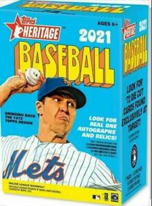 2021 Topps Heritage Baseball Factory Sealed Blaster Box 8 Packs 72 Cards in All