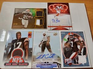 Cleveland Browns 5 Card Rc Patch Auto Numbered/99/125 Lot. Braylon Edwards,...