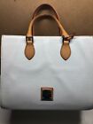Dooney & Bourke Leather Janine Satchel Tote Handbag - Off White