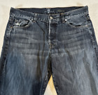 7 For All Mankind Jeans Mens Blue Denim Relaxed Fit Button Fly Med Wash 36x32