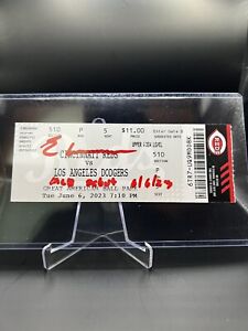 🔥Elly De La Cruz MLB Debut Ticket, Red Ink AUTOGRAPH w/Inscription Beckett COA