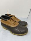 L.L. Bean Boots Mens Size 9 Wide Duck 3 Eye Brown Lace Up Low Vintage Maine
