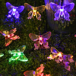 30/50 LED Outdoor Butterfly String Light - Solar Powered