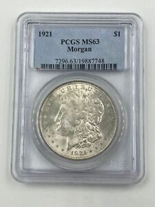 1921 Silver Morgan Dollar PCGS MS63