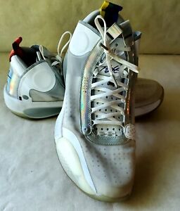 Nike Air Jordan 34 Unite Men's Size 13 Shoes White Metallic Silver AR3240-101