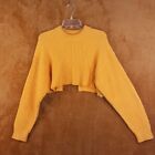 ACNE STUDIOS Womens Sweater XS Orange Pullover Ribbed Crop Cut Off Heavyweight