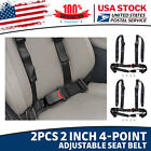 2Set 4 Point Harness Racing Seat Belt Black - 2