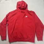 Nike Hoodie Mens Large Red Pullover Sweatshirt Fleece BV2654-657