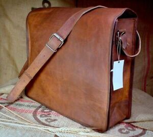 New Men's Leather Bag Computer Messenger Laptop Shoulder Briefcase Handbag Brown