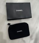 CHANEL Cosmetic Makeup Bag Pouch Clutch BLACK  w/ gift box
