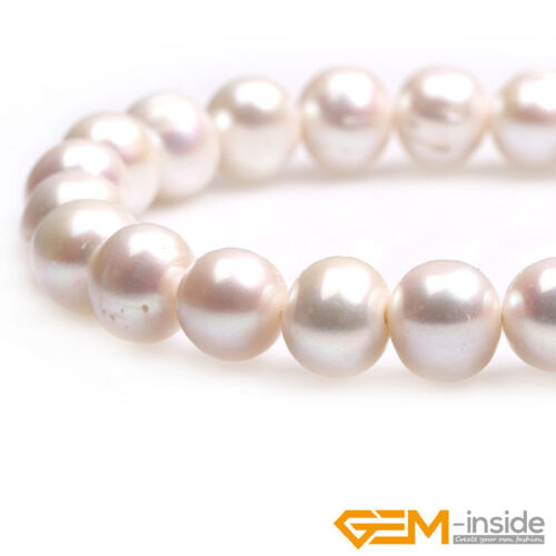 Natural Gemstone White Pearl Near Round Loose Beads For Jewelry Making 15