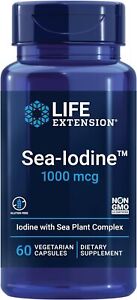Iodine Supplement 1000mcg - Organic Kelp & Bladderwrack, 60 Capsules, Ships Free