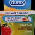 Durex Condoms Pleasure Pack SWEET ADDICTION Tropical Flavors Colors 3 Count 7/26