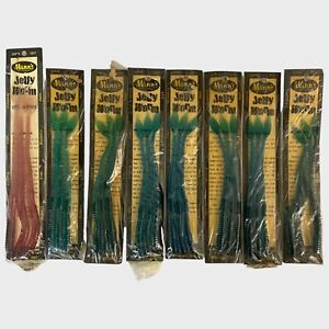 Vintage Mann's Bait Company 8'' Jelly Worms 3-Pack Lot of 8 New Old Stock