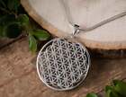 Flower of Life SILVER Pendant, Sterling Silver - Sacred Geometry, Jewelry, E1114