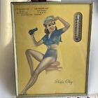 RARE Antique Pin-Up 1950’s Wall Framed Thermometer Montpelier VT Advertising WOW