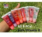 8 PCs Starry Honey Fruit Flavored Lip Gloss with Vitamin E, Clear Fruit Lipgloss