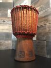 Authentic African Djembe Drum Heavy 1” Solid Wood Rare Estate Find