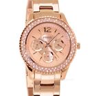 FOSSIL Stella Womens Multifunction Crystal Glitz Watch Rose Gold Stainless Steel