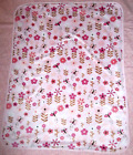 Carters Baby Blanket Pink Fleece Butterfly Sherpa back Kids Line 31 x 40