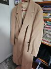 mens stratojac vintage brown trench coat wool made in usa Size 44 Used L1