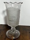 Antique Gillinder & Sons Westward Ho/Pioneer Footed Glass Celery Vase 8.5