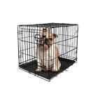 Single-Door Folding Dog Crate Metal Pet Cage W/ Divider, 18''/22''/24