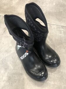 Bogs Sz 8 womens Plimsoll Mid Boots Waterproof Insulated Rain Snow Pull On Black