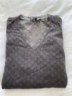 Gucci Merino Wool Monogram V-Neck Sweater XL (54)
