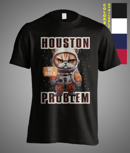 Space Astronaut Cat Houston We Have A Problem Meme Funny Gift Unisex T-Shirt