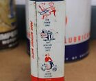 GRAPHIC ~1950s era MOBIL MOBILOIL OUTBOARD MOTOR OIL Old 1 quart Tin Can